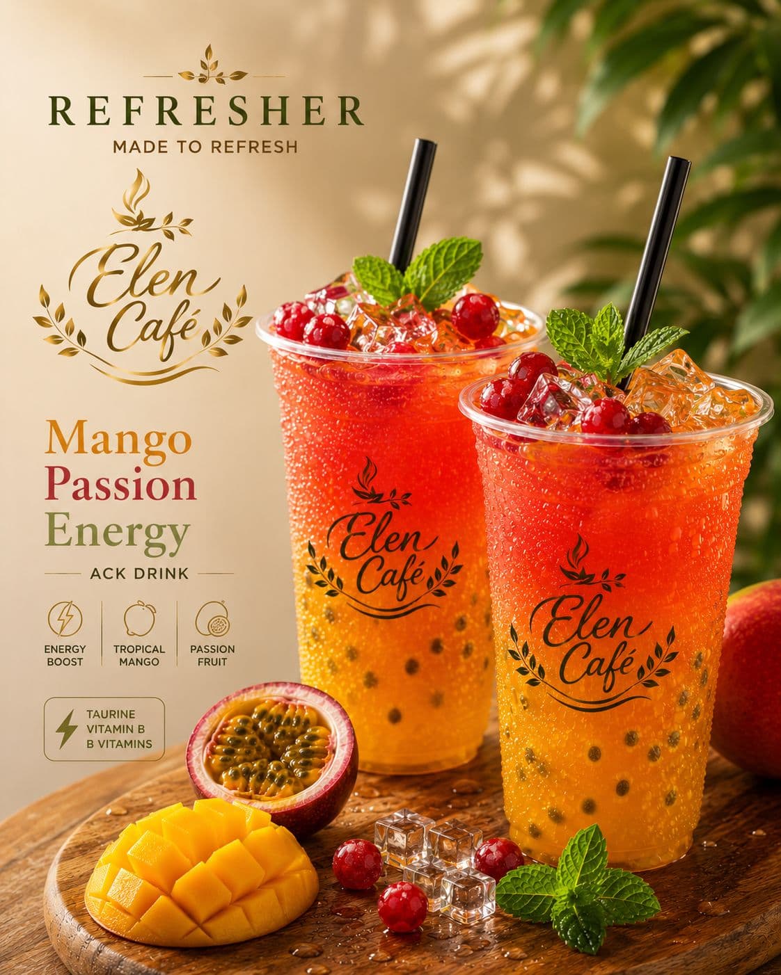 Mango passion energy drink