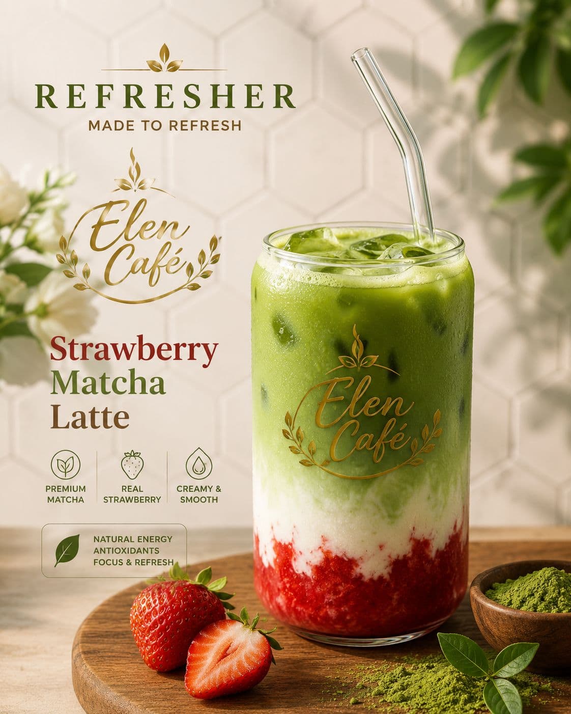 Strawberry Matcha Latte
